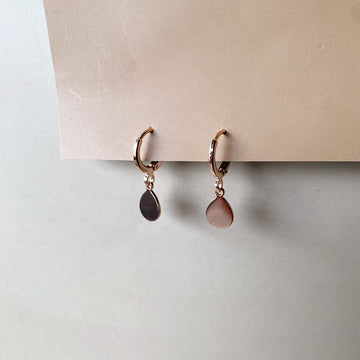 Minimal Teardrop Earrings - Rosegold