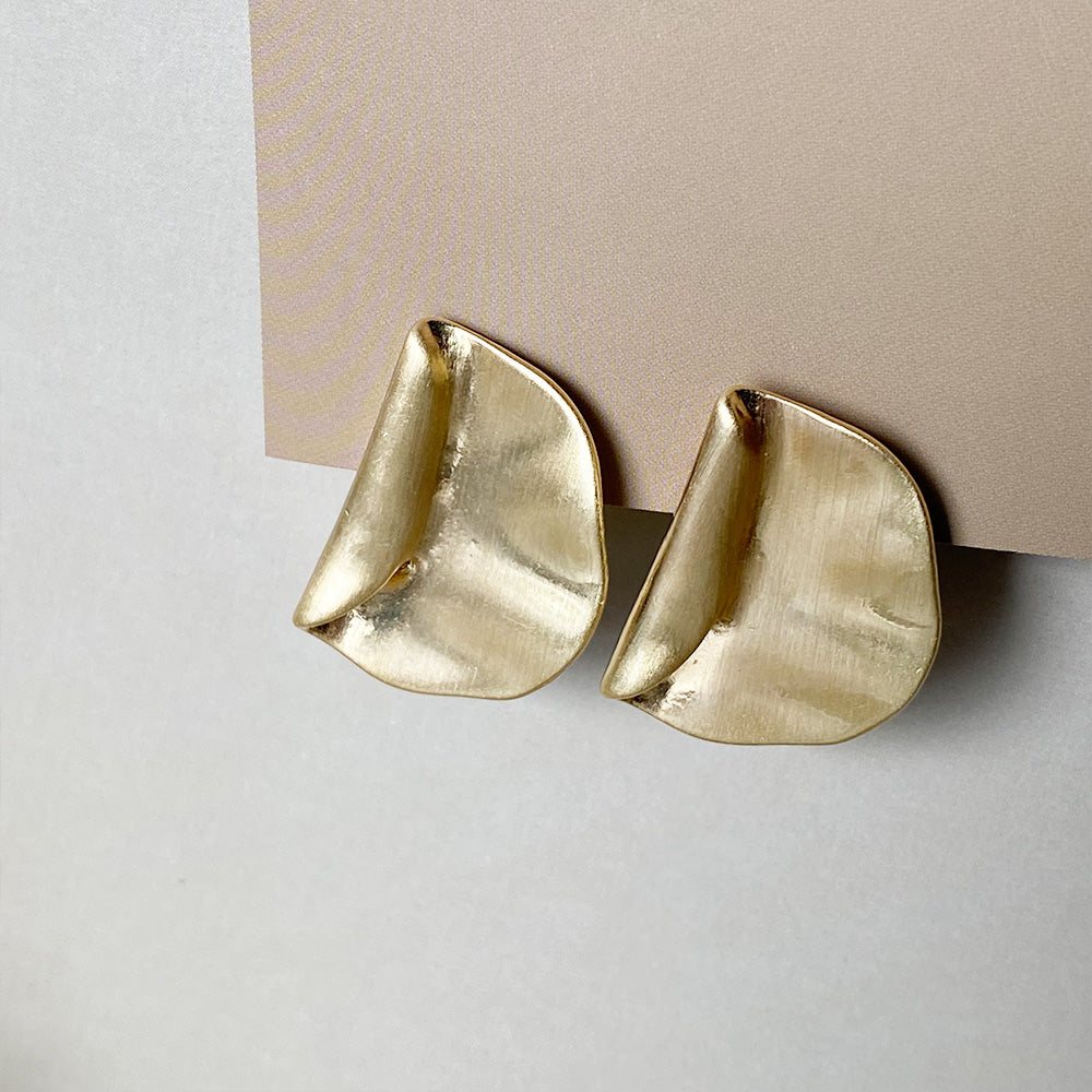 Luxe Crumple Gold Earrings