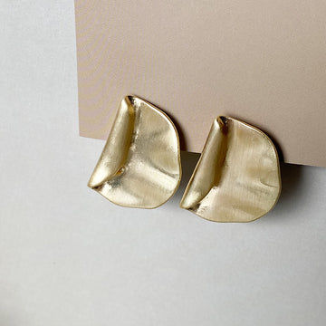 Luxe Crumple Gold Earrings