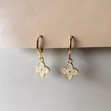 Starlight Clover Hoops Earrings