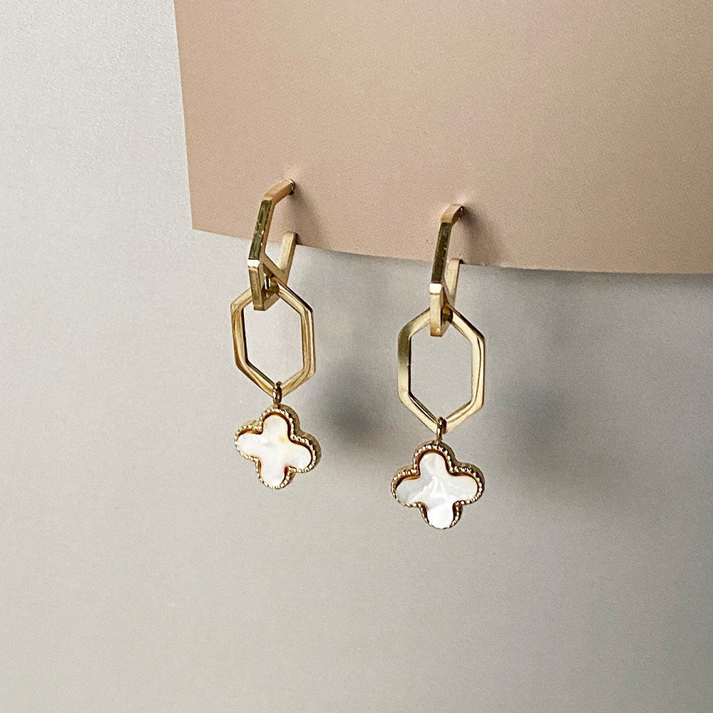 Golden Clover Link Earrings