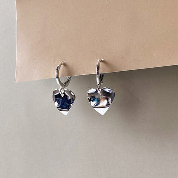 Heart Reflection Earrings - Silver (Anti-Tarnish)