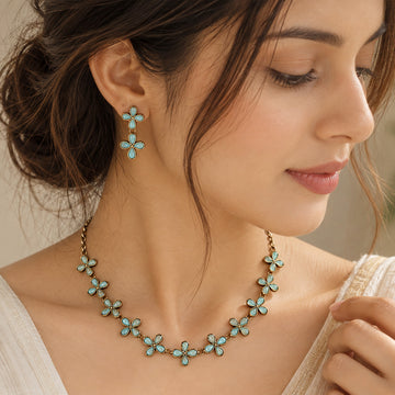 Aqua Bloom Necklace Set