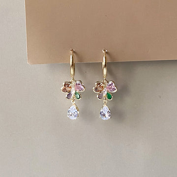 Butterfly Jewel Drop Earrings - Gold (Anti-Tarnish)