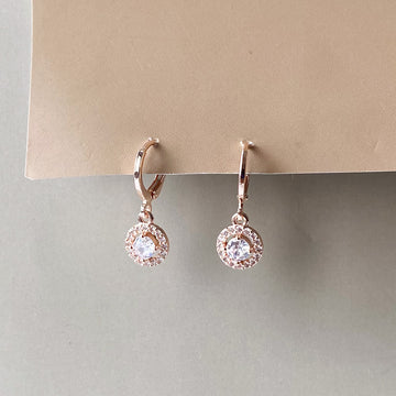 Celeste Crystal Drops Earrings - RoseGold (Anti-Tarnish)
