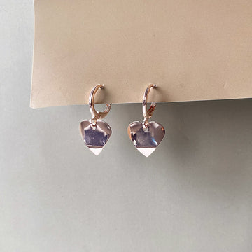 Heart Reflection Earrings - RoseGold (Anti-Tarnish)