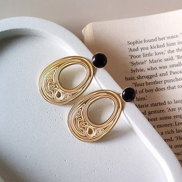 Black Auric Contour Earrings