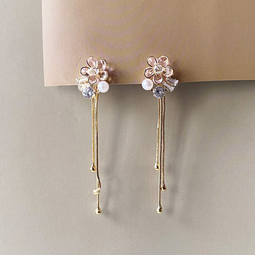 Crystal Bouquet Cascade Earrings - Gold (Anti-Tarnish)