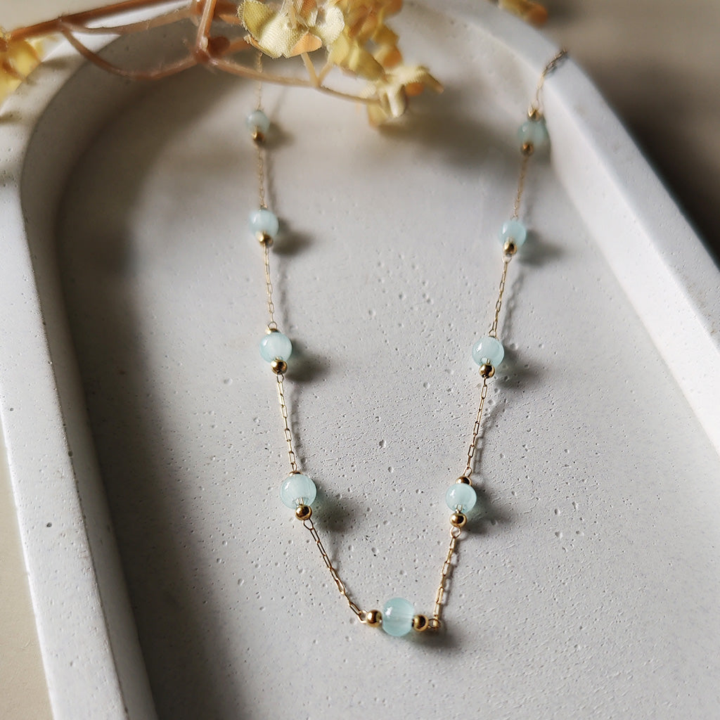 Aqua Haze Beaded Necklace