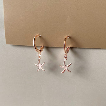 Mini Starfish Drop Earrings - RoseGold