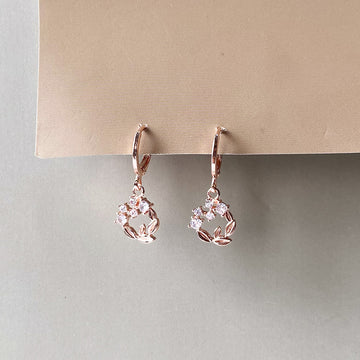 Botanical Sparkle Earrings - RoseGold (Anti-Tarnish)