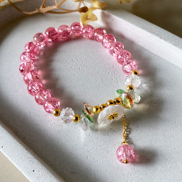 Pink Blossom Beaded Bracelet