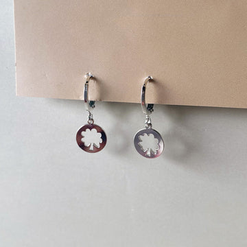 Mini Lucky Clover Earrings - Silver