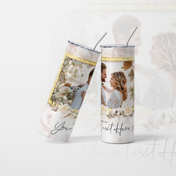 Personalised wedding tumbler with 1 photo - 600 ml