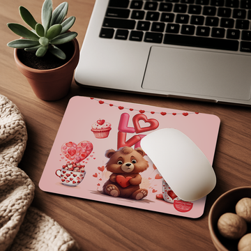 Teddy Bear Valentines day Mouse Pad Non-Slip Gaming Mouse Mat