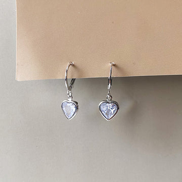 Radiant Heart Earrings - Silver (Anti-Tarnish)