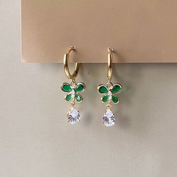 Crystal Flutter Earrings - Gold (Anti-Tarnish)