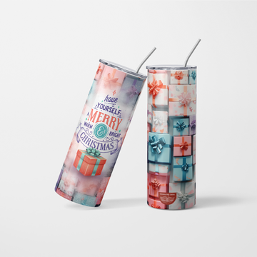 Christmas Wrapped Gift Tumbler - 600ml