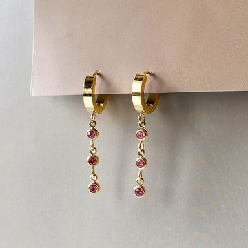 Blush Trio Drop Earrings - Gold (Anti-Tarnish)