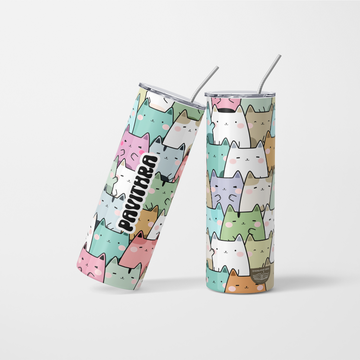 Cat Tumbler with option for Personalisation - 600ml