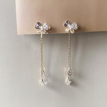 Butterfly Rain Drop Earrings - Gold (Anti-Tarnish)