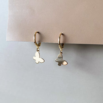 Mini Flat Flutter Charm Earrings