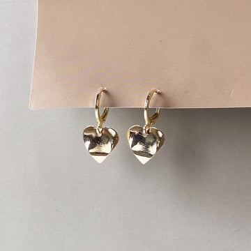 Heart Reflection Earrings - Gold (Anti-Tarnish)