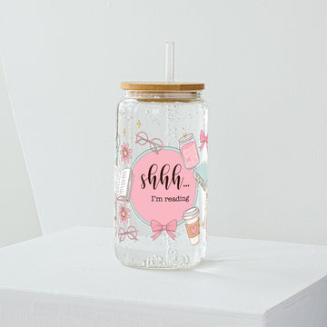Shh.. I'm Reading Glass Tumbler - Clear 540 ml
