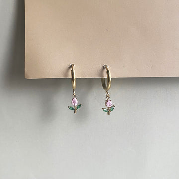 Tulip Drop Earrings - Gold