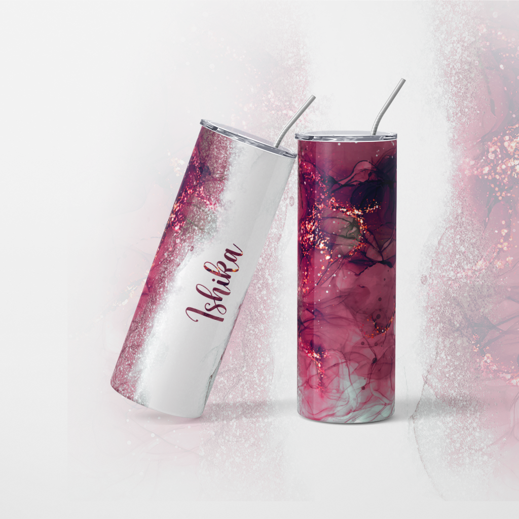 Marble Pattern Tumbler With Name - 600ml