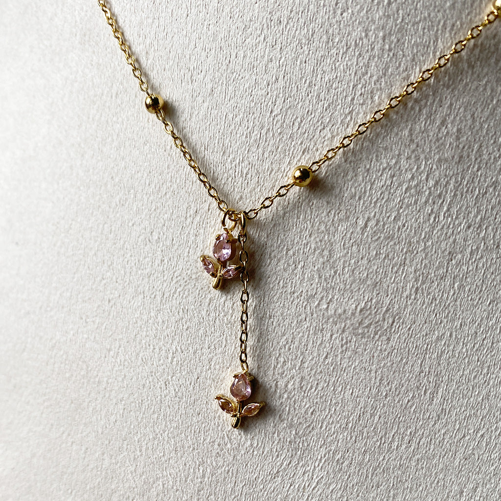 Tulip Duet Drop Necklace