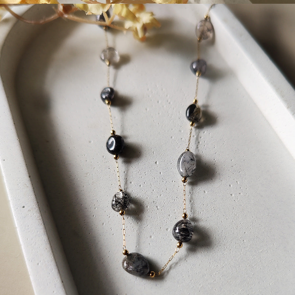 Midnight Mist Beaded Necklace