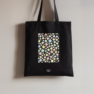 Floral Tote Bag - Black