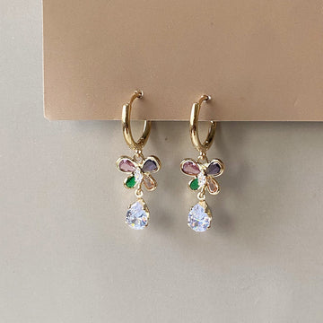 Crystal Flutter Earrings - Gold (Anti-Tarnish)