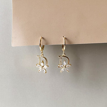 Daisy D Initial Earrings - Gold (Anti-Tarnish)