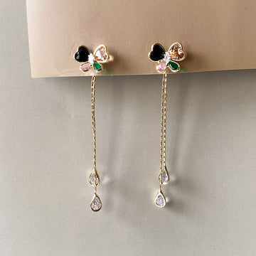 Butterfly Rain Drop Earrings - Gold (Anti-Tarnish)