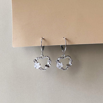 Butterfly Halo Earrings - Silver (Anti-Tarnish)