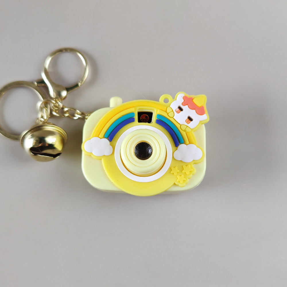 Yellow Rainbow Cute Camera Keychain with Picture Projector