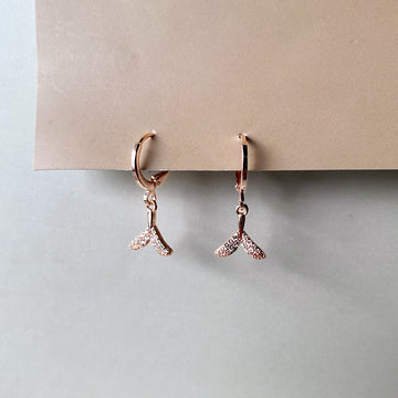 Shimmer Tail Charm Earrings - Rosegold