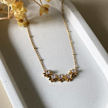 Crystal Bloom Dainty Necklace
