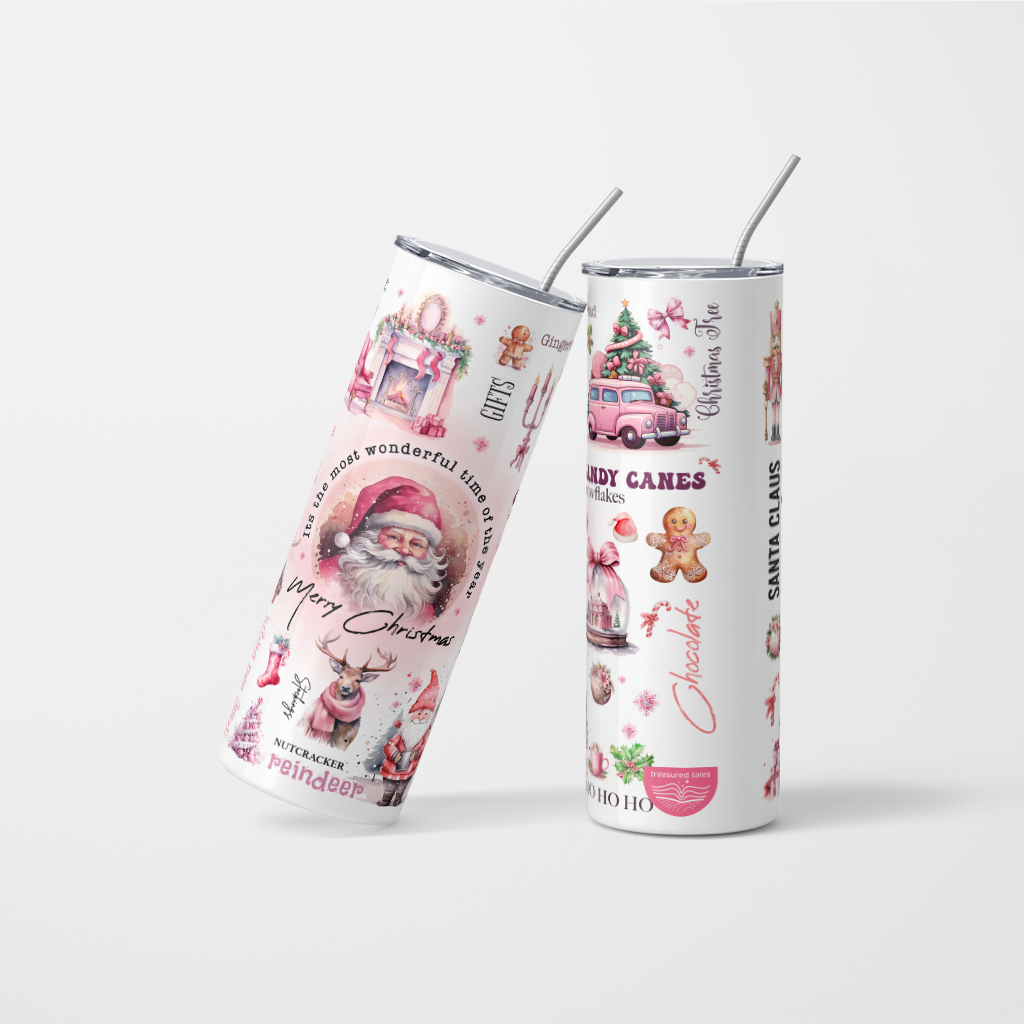 Santa Claus Pink Christmas Tumbler - 600ml