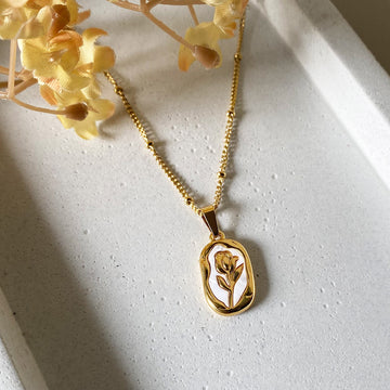 Ivory Rose Medallion Necklace
