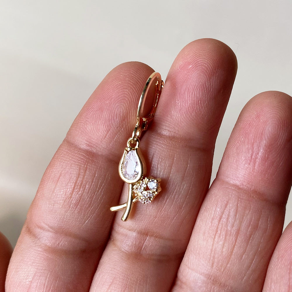 Golden Tulip Bloom Earrings
