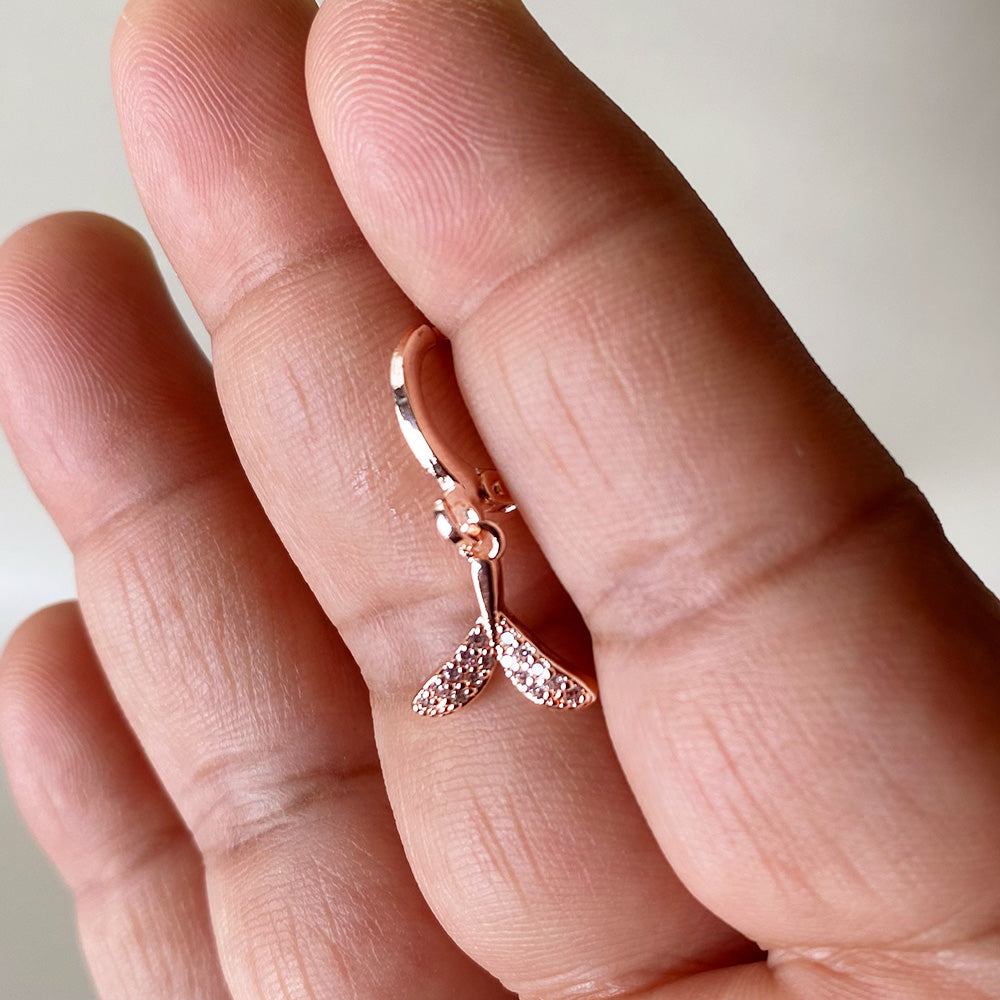 Shimmer Tail Charm Earrings - Rosegold