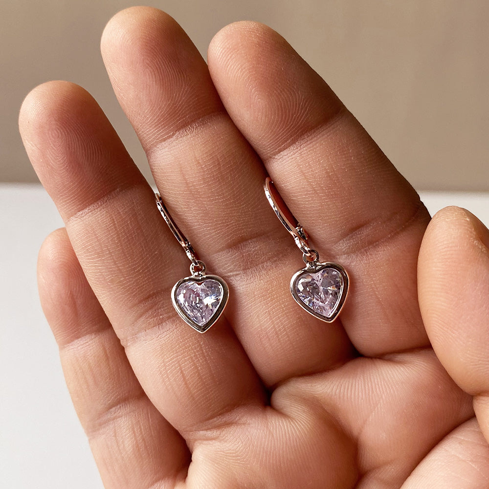 Radiant Heart Earrings - Silver (Anti-Tarnish)