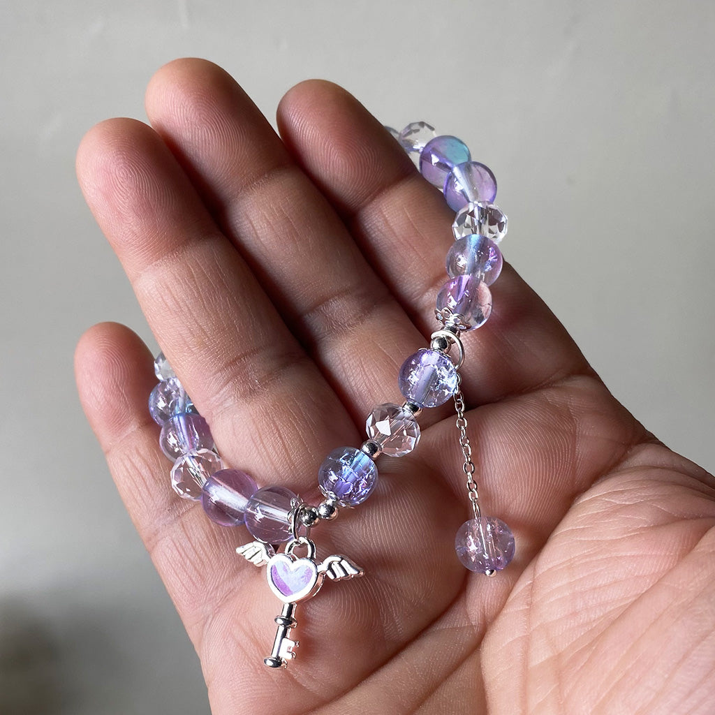 Mystic Heart Key Beaded Bracelet