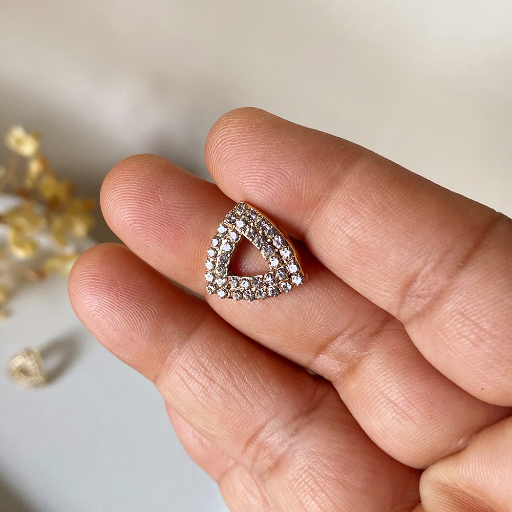 Crystal Triangle Stud Earrings