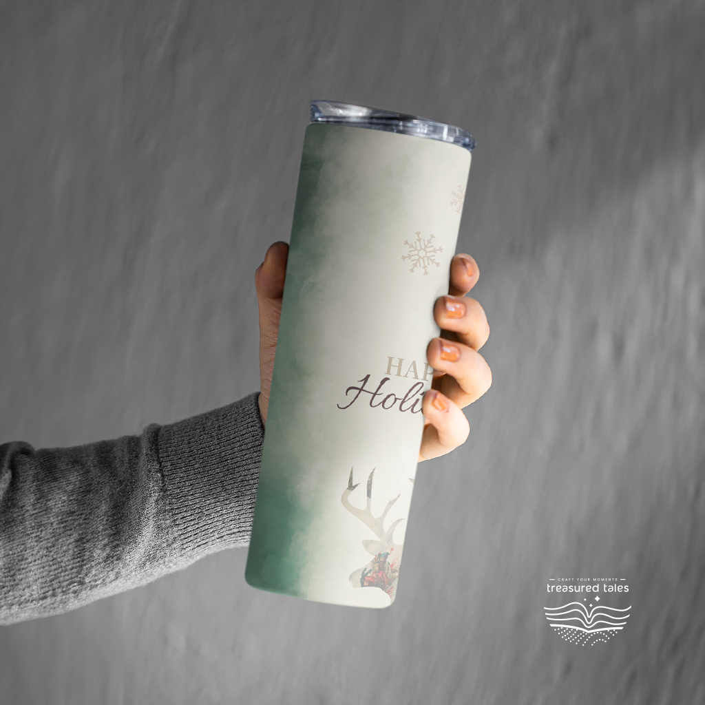 Happy holidays Christmas Tumbler - 600ml