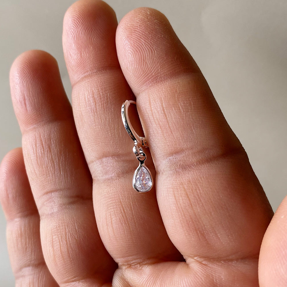 Mini Teardrop Earrings - Silver