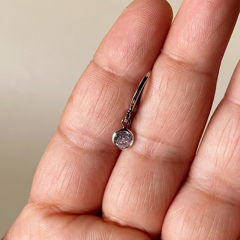 Mini Drop Earrings - Silver